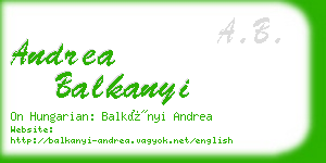 andrea balkanyi business card